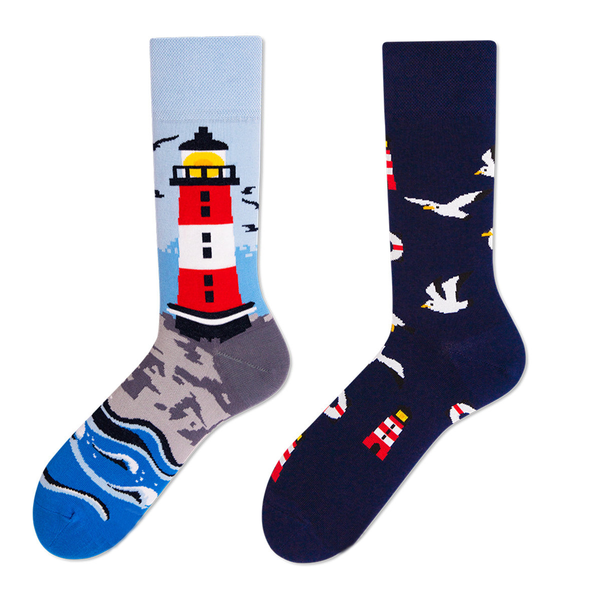 12 Pairs Creative Personality Mismatched Ab Socks Cartoon Fashion Men Crew Socks Bulk Wholesale